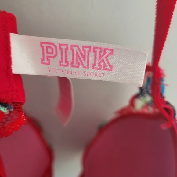 Victoria's‎ Secret PINK Tropical Lace Push Up Bralette Large - Picture 10 of 11